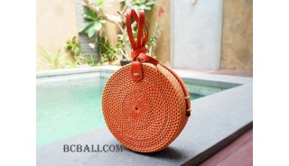 circle sling bags fashion handmade rattan